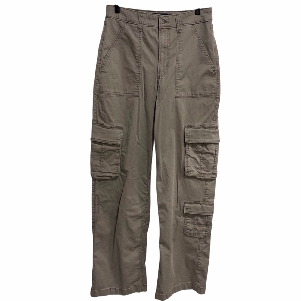 Hollister Women’s Ultra High Rise Baggy Khaki Cargo Pants 28L Cotton Blend